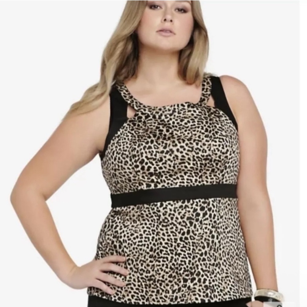 Torrid Leopard Print Peplum Sleeveless Top 3X